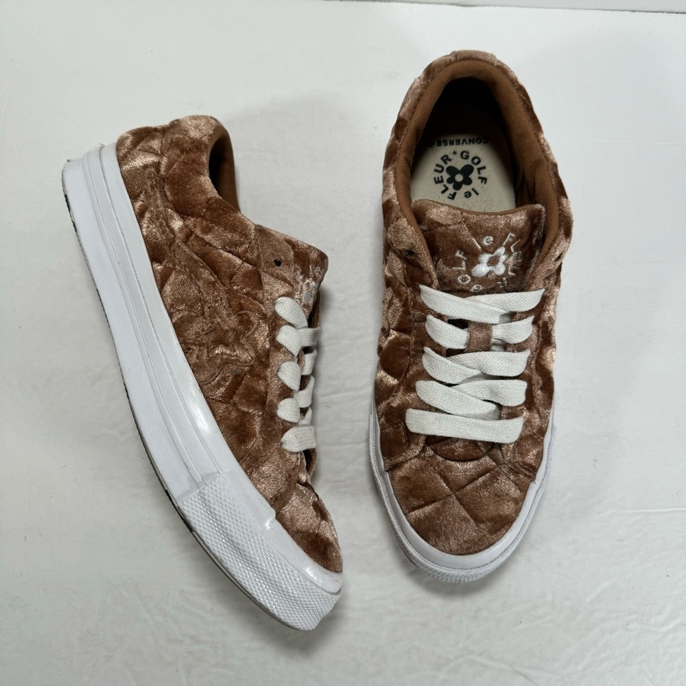 Converse One Star x Golf Le Fleur OX Brown Sugar Quilted Velvet Sneakers Size 7